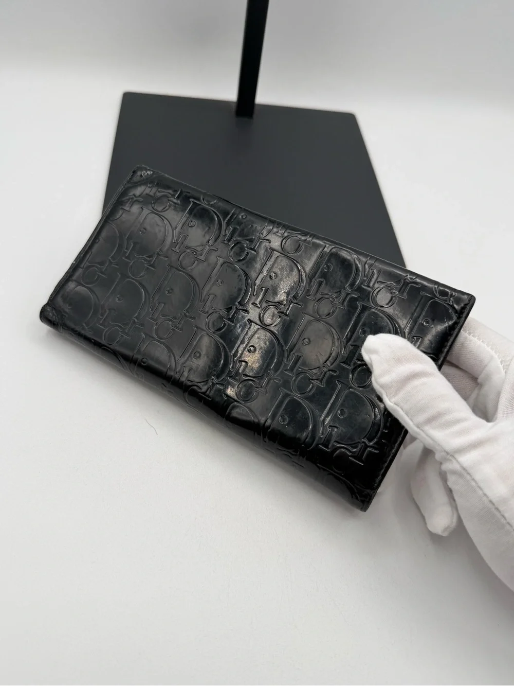 Dior Patent Leather Monogram Wallet